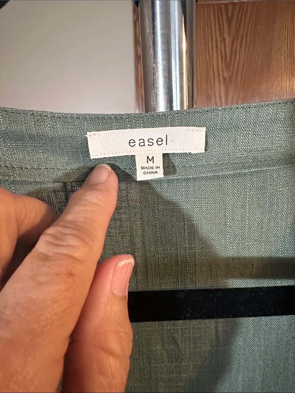 easel Olive Green dress -linen blend - Picture 2 of 4